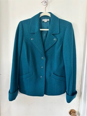 NWOT Pendleton Teal Button Up Jacket 100% Virgin Wool Size Small